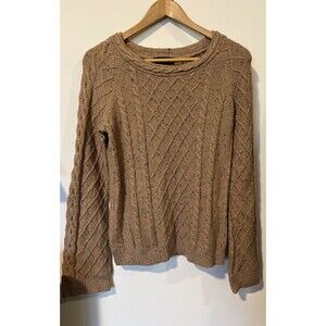 NWT Ann Taylor Beige Flecked Cable Knit Sweater Size XS